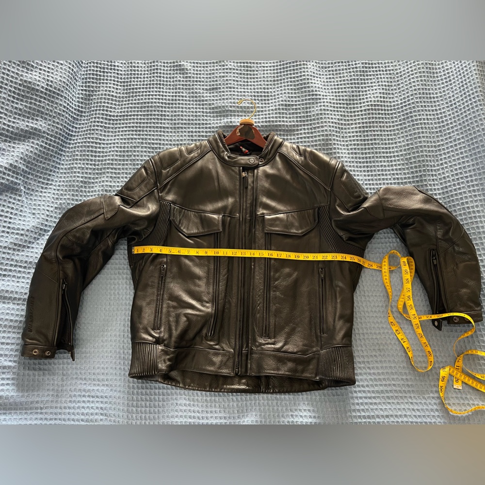 First Gear Men’s Leather Motorcycle Jacket Size 4XL